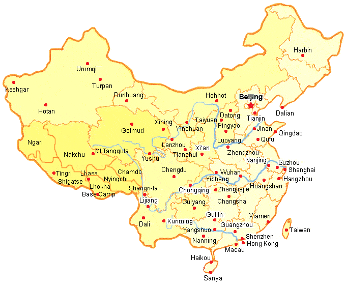 China Travel Guide Map